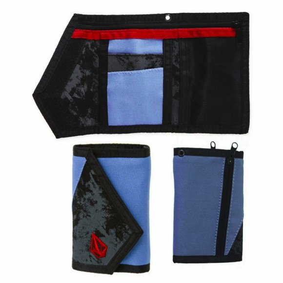 NEW VOLCOM STONE SPUTTER 3F WALLET TRI FOLD BLUE - Picture 2 of 3